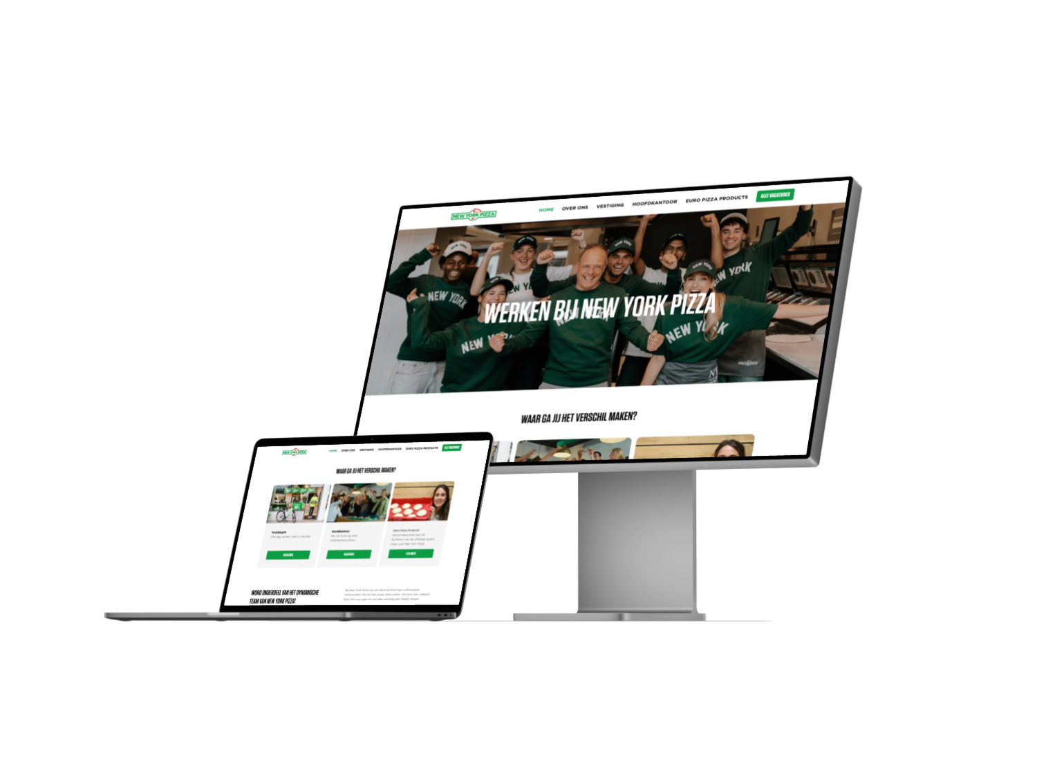 werkenbij website mockup new york pizza