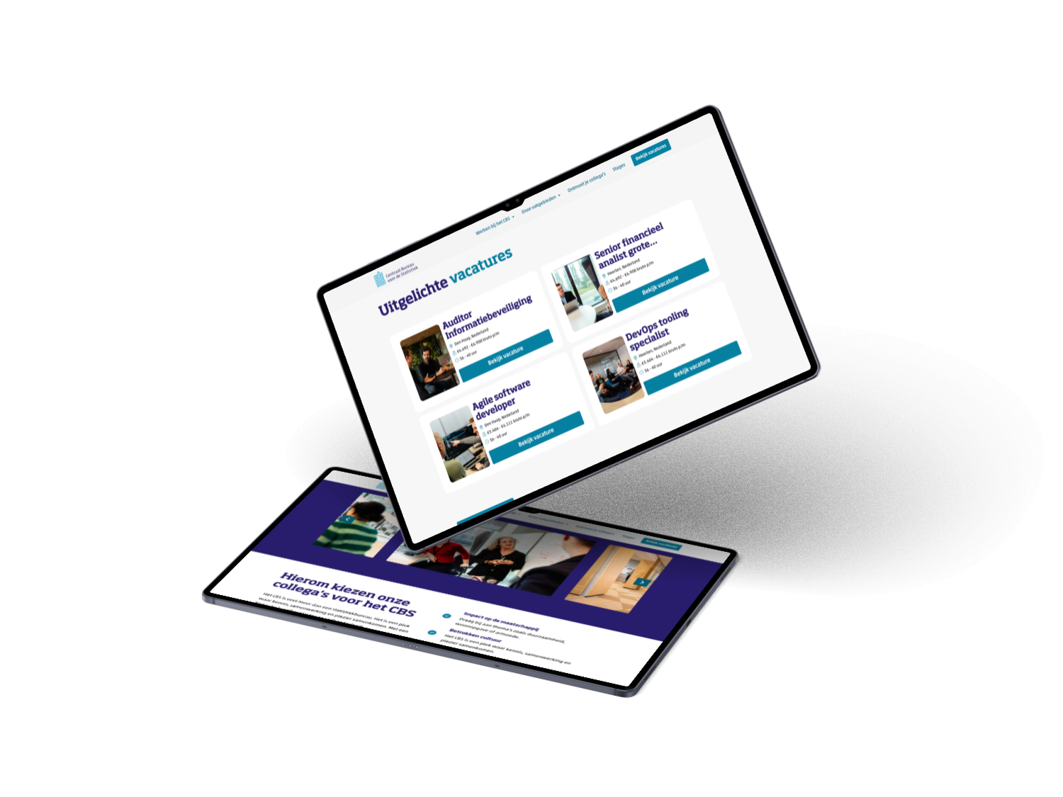 mockups werkenbij website cbs