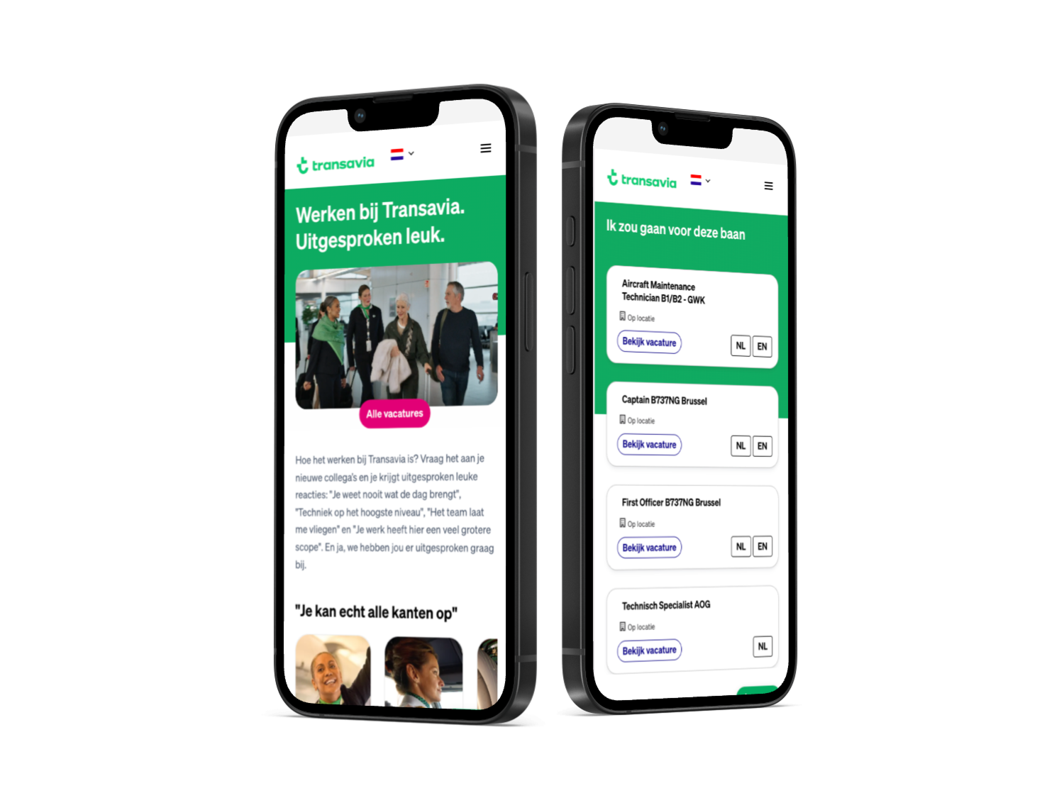 transavia werkenbij website