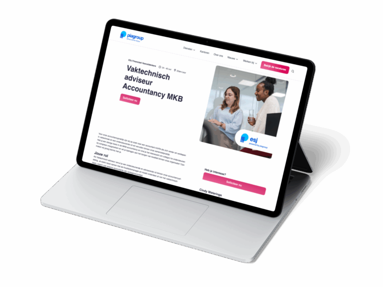 mockup pia group vacatures webpagina